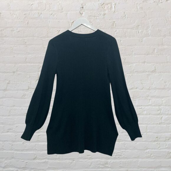 Cupio Ponderosa Green V-Neck Bishop Sleeve Sweater Soft Knit Pullover S - Picture 3 of 14